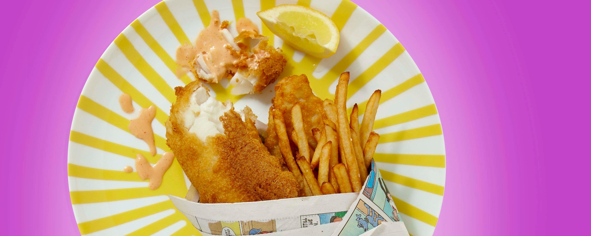 CHA! Battered Fish with Spicy Lemon Mayonnaise