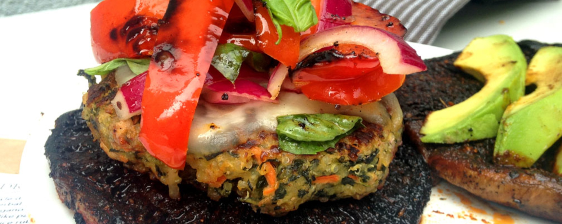 Quinoa and Portobello Memphis Burgers