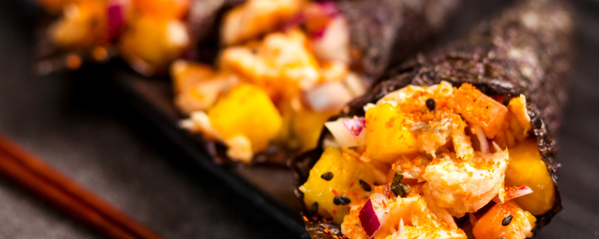 Salmon and Mango Nori Wraps