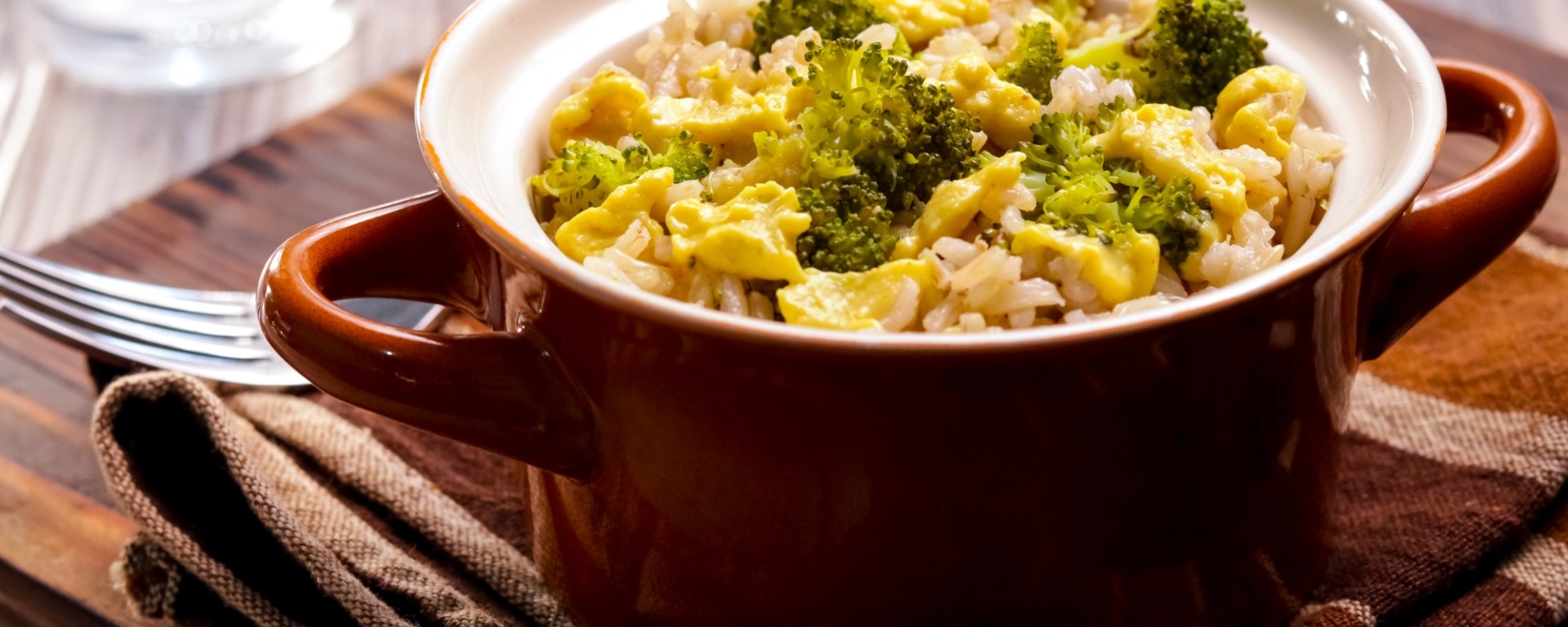 Vegan Cheesy Broccoli and Brown Rice Pilaf