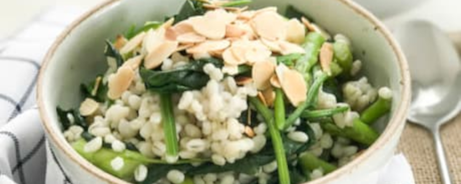 Barley with Green Asparagus and Spinach