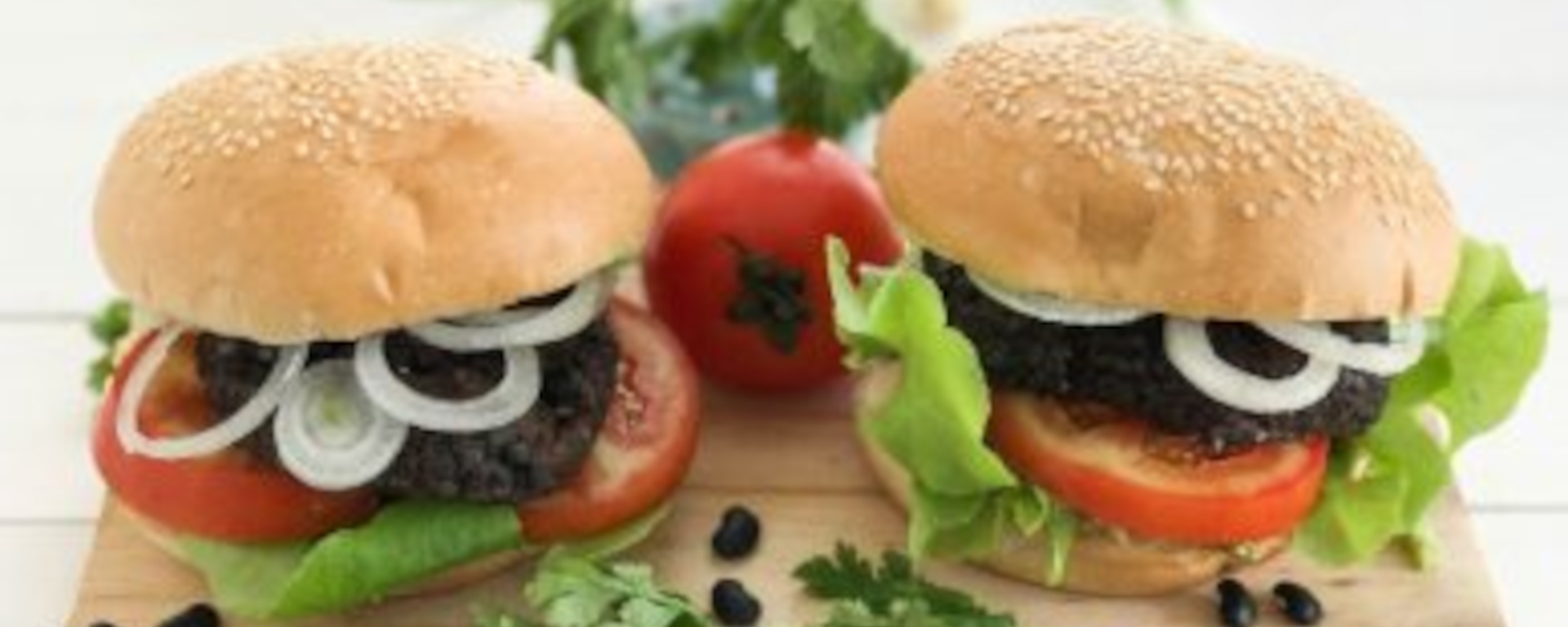 LuvMyRecipe.com - Black Bean Burger with Wild Mushrooms, Black Rice and Fresh Coriander Featured