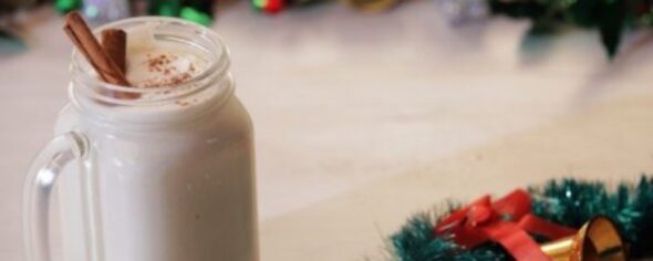 Homemade Christmas Eggnog with Rum and Whiskey