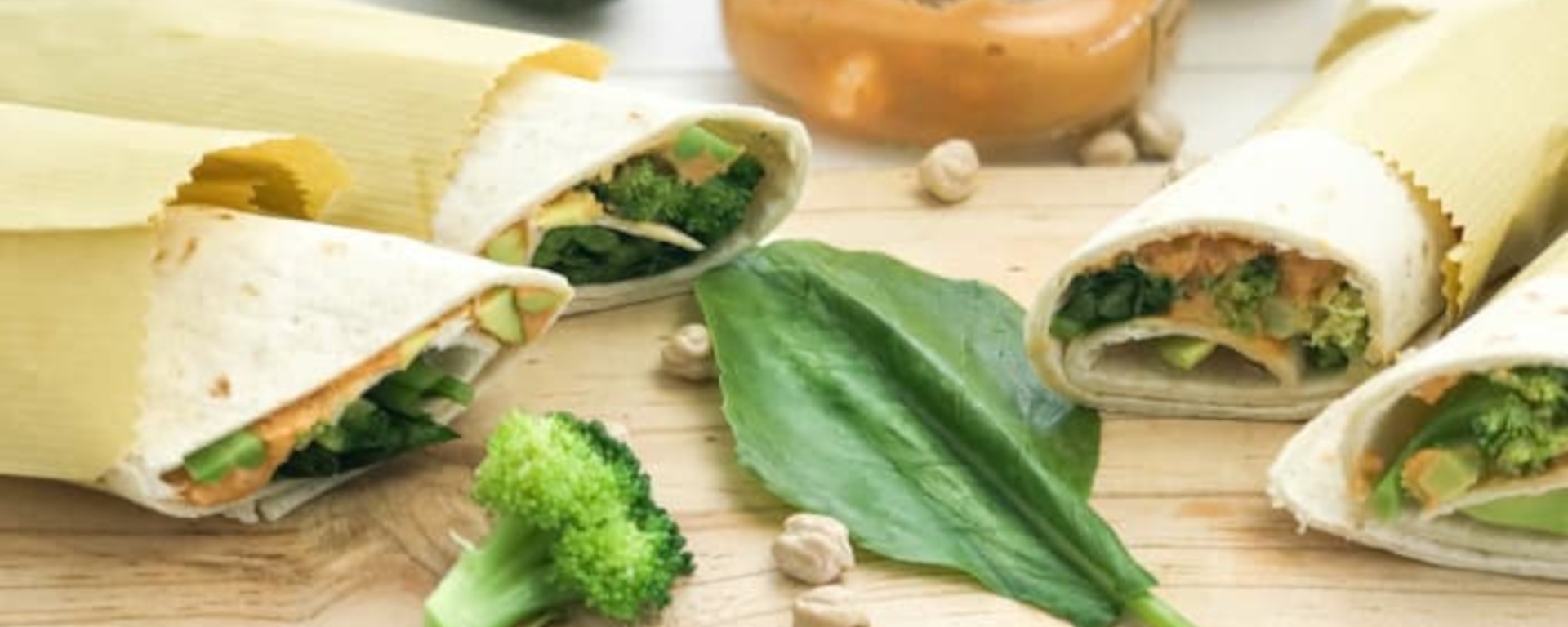 LuvMyRecipe.com - Kale, Broccoli and Avocado Hummus Wraps Featured