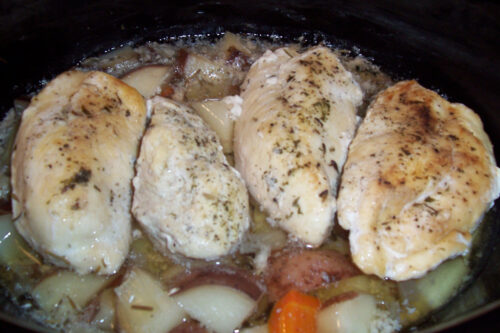 Rosemary Herb Chicken with Root Veggies (Slow Cooker Style)