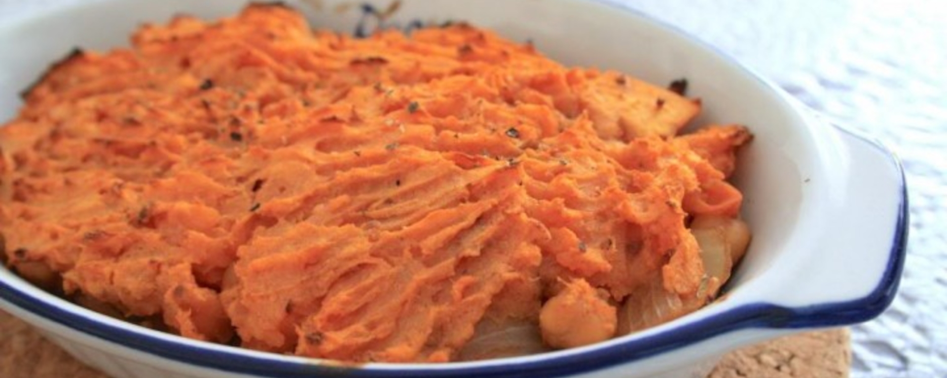 Chickpea and Sweet Potato Cottage Pie for One